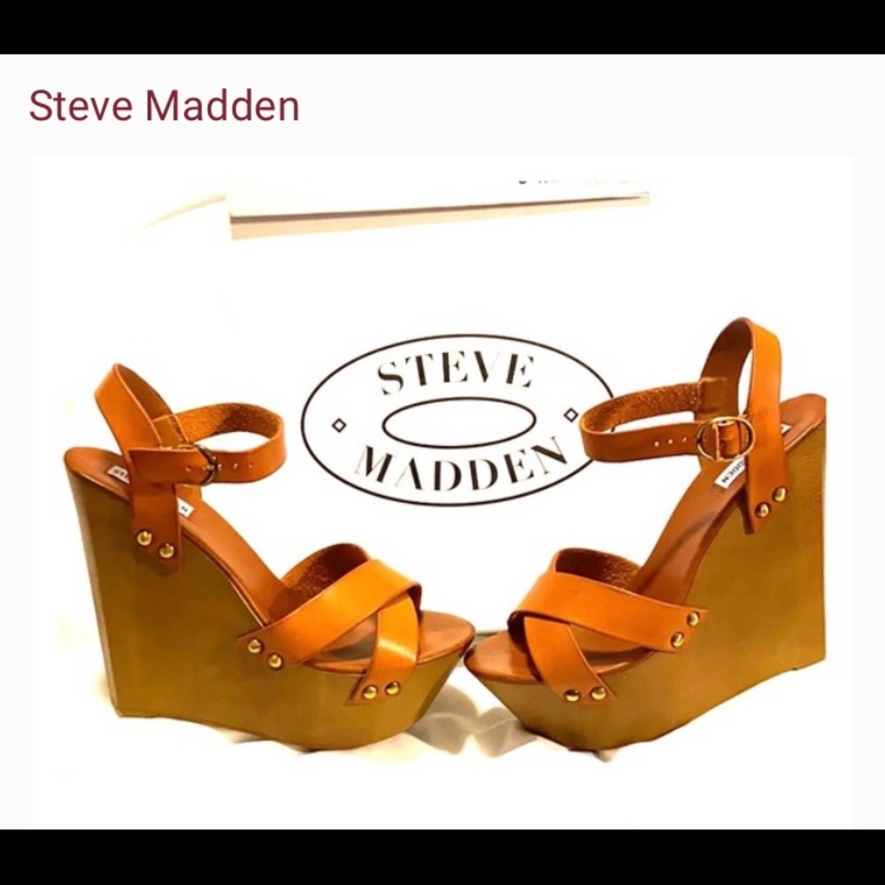 Steve Madden Jaiin Size 8 Brown Wedge Sandal